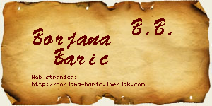 Borjana Barić vizit kartica